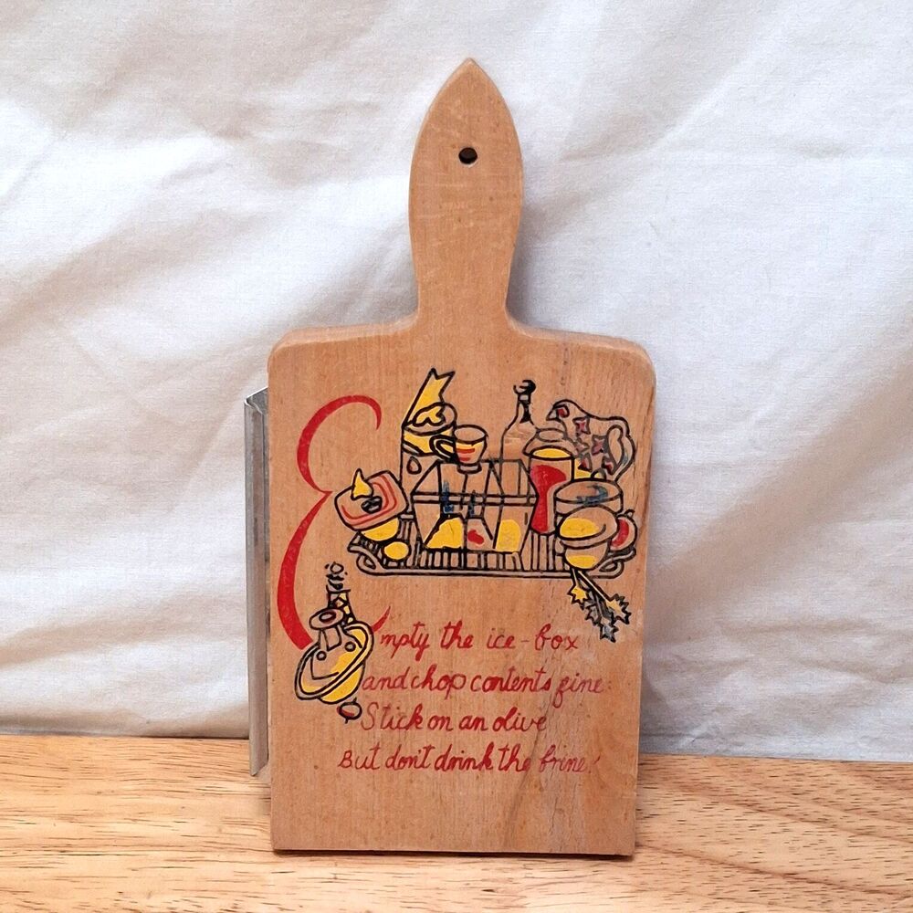 MCM 1960s Vintage Nevco 8-inch Wooden Cutting Board Kitchen Decor Granny Cottage